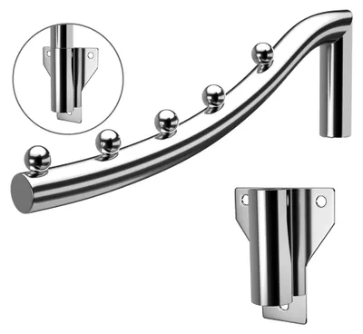 Produktbild von Kleiderhaken Klappbar Wand Edelstahl, Kleiderlüfter Klappbar Metall, Wandmontage Edelstahl Kleiderbügel Klappbar Wandhaken Kleiderständer Kleiderstange Kleiderbügelhalter für Waschküche Badezimmer