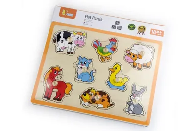 Obrázek produktu pro VIGA Dřevěné Puzzle Zvířata z Farmy Skládačka