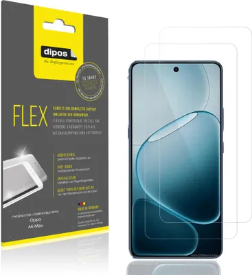 Produktbild von 2x Schutzfolie für Oppo A6 Max Folie, 100% Displayabdeckung, dipos Flex