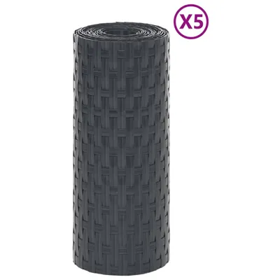Obrázek produktu pro Balkonové zástěny 5 ks antracitové 255 x 19 cm polyratan