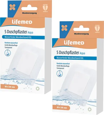 Produktbild von 2x Lifemed Duschpflaster XXL 10cm x 8cm Aqua - 2x 5 Stück