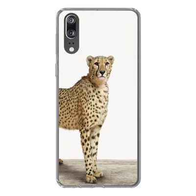 Produktbild von MuchoWow® Handyhülle Schutzhülle Hülle für Huawei P20 Leopard - Tiere - Weißer Hintergrund - Kinder - Jungen - Mädchen Silikon Softcase Handy Hülle - Hardcover