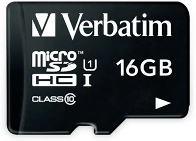 Produktbild von Verbatim Micro SDHC 16GB, 16384 MB, Micro Secure Digital High-Capacity (MicroSDHC), 10 MB/s