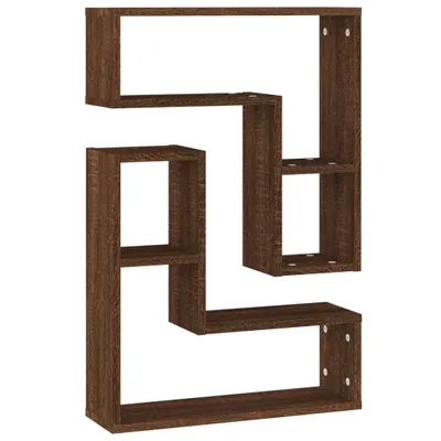 Produktbild von Wandregale 2 Stk. Braun Eichen-Optik 50x15x50 cm Holzwerkstoff