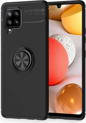 Produktbild von NALIA Ring Handyhülle für Samsung Galaxy A42 5G, Handy Cover Schutz Tasche Etui Case Schwarz