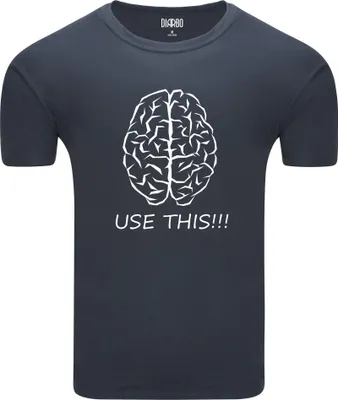 Produktbild von Diarbo Herren T-Shirt mit Lustiger Aufdruck Lustiges Gehirn Dunkelgrau Gr.M