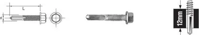 Produktbild von Wkręt Samowiertny Z Łbem Sześciokątnym 5.5*50Mm 12Mm - 2.0 Sto - 532 5.5*50