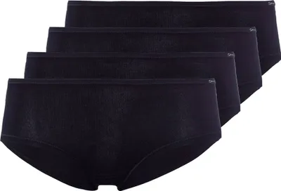 Produktbild von SKINY Damen Panty, 4er Pack - Slip, Pants, Baumwolle Stretch, Basic Schwarz 2XL
