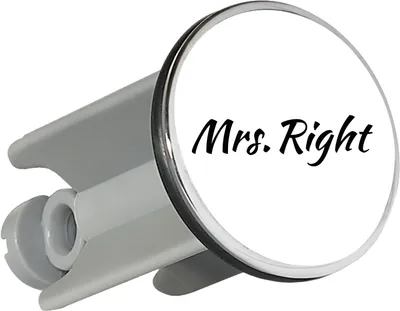 Produktbild von Huuraa Waschbeckenstöpsel Mrs. Right Schriftzug 4cm höhenverstellbar Abflussstopfen Geschenkidee