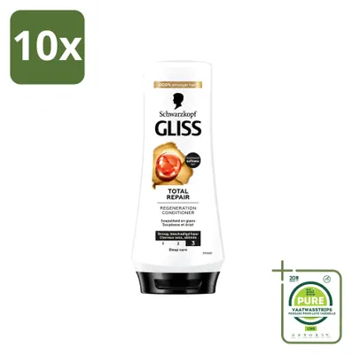 Produktbild von 10 x Schwarzkopf Gliss Hair Repair Total Repair Conditioner - 200 ml - Großpackung - 10 Stücke