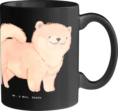 Produktbild von Mr. & Mrs. Panda Becher Chow-Chow Mähne - Schwarz - Geschenk, Pott, Erziehung, Kaffeetasse, Hunderasse, Kaffeebecher, Hunderassen Vielfalt, Herzblut, Charakter, Tasse