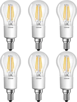 Produktbild von Osram LED SuperStar Classic P Lampe, in Tropfenform mit E14-Sockel, dimmbar, Ersetzt 40 Watt, Filamentstil Klar, Warmweiß - 2700 Kelvin, 6er-Pack