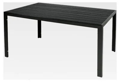 Produktbild von Aluminium Gartentisch Esstisch Gartenmöbel Tischplatte aus WPC Holzimitat wetterfest 150/160/180x90x74cm