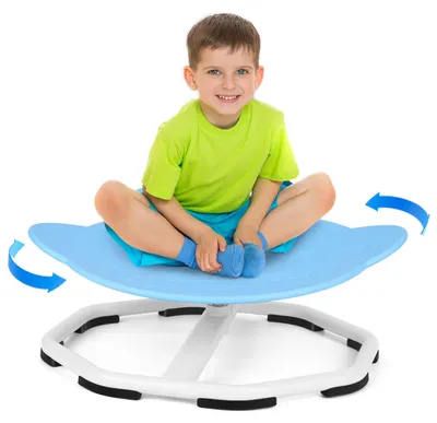 Produktbild von Peviasot Sensorischer Kinderstuhl, Drehstuhl für Autismus, Sensorischer Balance Training Sitz Kunststoff Blau