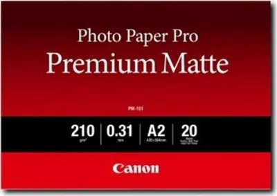 Produktbild von Canon PM-101 Premium-Fotopapier matt A2, 20 Blatt, Matte, 210 g/m², A2, Weiß, 20 Blätter