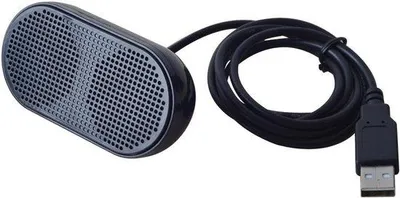 Obrázok produktu pre Malé, čierne USB reproduktory so stereo zvukom – ideálne na multimédiá – jednoducho sa pripoja k notebooku, laptopu a počítaču