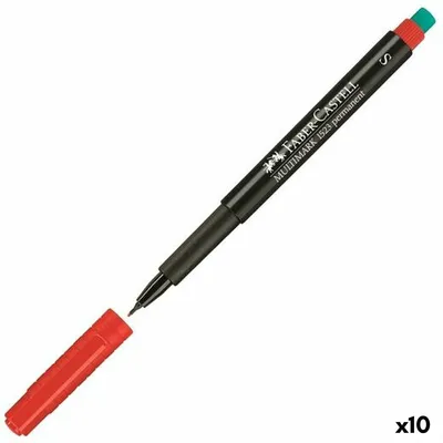 Zdjęcie produktu dla 20x Faber-Castell 152321 CD marker MULTIMARK - permanentny, S, czerwony