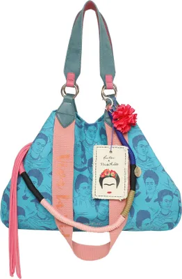 Produktbild von Fritzi aus Preußen Schultertasche Izzy Medium Limited Canvas Shopper Frida Heads petrol