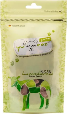 Produktbild von Yummeez pure - Lammherzen, Snacks, Hund, Lamm, 35 g, Gluten-frei, Zuckerfrei