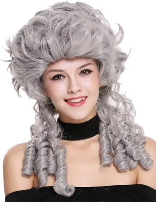 Produktbild von WIG ME UP Perücke Barock Spirallocken Toupiert Grau DH1009-ZA68E
