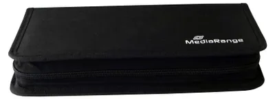 Produktbild von MediaRange BOX51, Geldbörsenhülle, 48 Disks, Schwarz, Nylon, 120 mm, RoHS