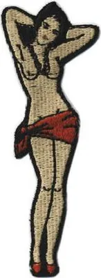 Produktbild von Applikation Patches Stick Emblem Aufnäher Abzeichen Motivstick - PIN UP GIRL - Gr. ca. 3cm x 9cm (06025)