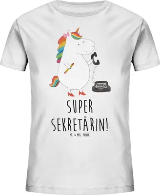 Produktbild von Mr. & Mrs. Panda Kleinkinder T-Shirt Einhorn Sekretärin 5-6 Jahre (110/116) - Weiß - Geschenk, Büro, Unicorn, Teenager, Mädchen, Einhörner, Rechtsanwältin, Kindershirt