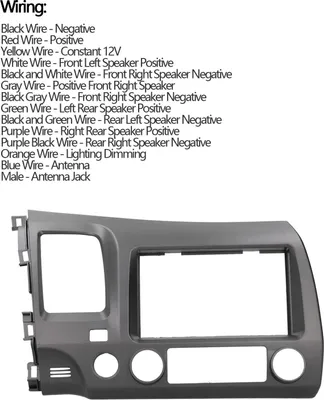 Produktbild von 2DIN-Radio-Armaturenbrett-Set mit Kabelbaum, Auto-Stereo-Navigationsblende, passend für Honda Civic 2006–2011