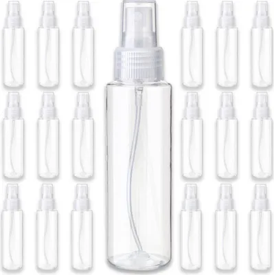 Produktbild von 100x PET-Kunststoffflasche 100 ml mit farblosem Zerstäuber Sprükopf
