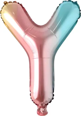 Produktbild von Folienballon Buchstabe Y, regenbogen bunt, ca. 40 cm, für Luftbefüllung