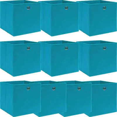 Produktbild von Aufbewahrungsboxen 10 Stk. Babyblau 32x32x32 cm Stoff
