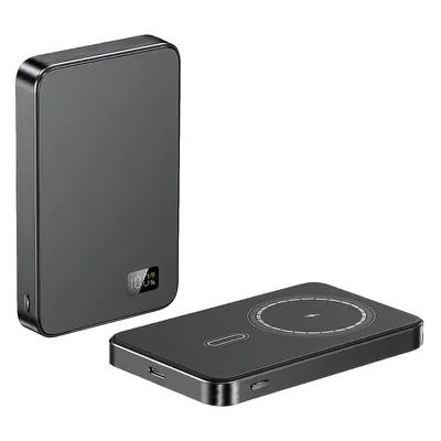 Produktbild von 10000 mAh Magnetische Powerbank, ultradünne tragbare Powerbank mit integriertem Kabel, kabelloses Laden & Schnellladefunktion