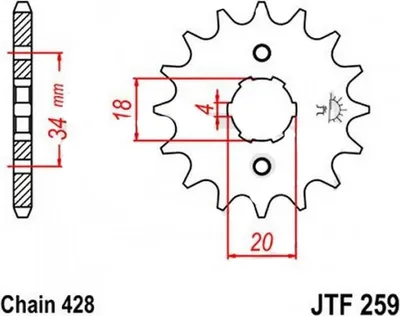 Produktbild von Esjot Kettenrad 428 13z Standard