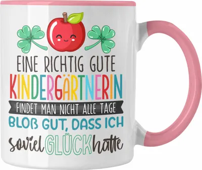 Produktbild von Trendation - Kindergärtnerin Tasse Geschenk Dankeschön Beste Erzieherin Der Welt Dankeschön (Rosa)