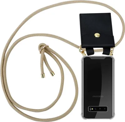 Produktbild von Cadorabo Hülle für Samsung Galaxy S10 4G Schutzhülle in Braun Handy Kette Silikon Kordel abnehmbares Etui