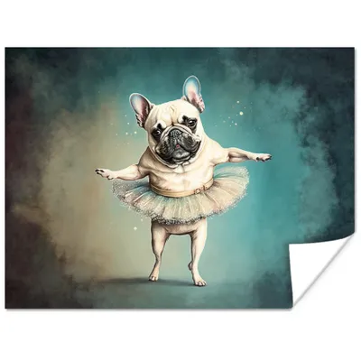 Produktbild von MuchoWow® Poster Hund - Tutu - Ballett - Abstrakt - Porträt 40x30 cm - Plakate für die Wände - Poster Wohnzimmer