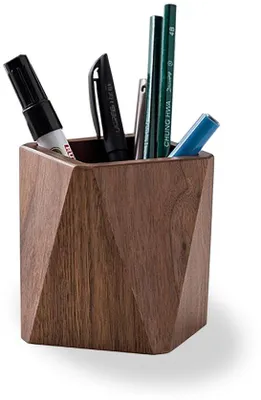 Immagine prodotto di Organizer in legno fatto a mano, accessorio da ufficio, nero, legno, per articoli da ufficio, pennelli da trucco, uffici
