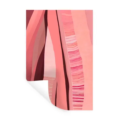 Produktbild von MuchoWow® Wandtattoo Wandsticker Wandaufkleber Abstrakt - Rosa - Formen - Pastell 80x120 cm Selbstklebend und Repositionierbar - Repositionierbar - Wasser abweisend