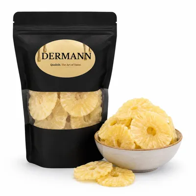 Produktbild von DERMANN Getrocknete Ananasringe 350g, KI-generiertes Bild