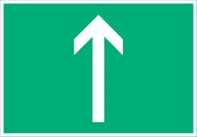 Produktbild von Richtungspfeil hoch Schild waagerecht weiss grün Pfeil A0 Rückseite selbstklebend
