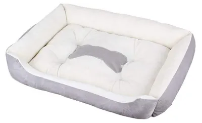 Produktbild von Hundebett mit Rand waschbar für kleine, mittlere und große Hunde XS grau beige