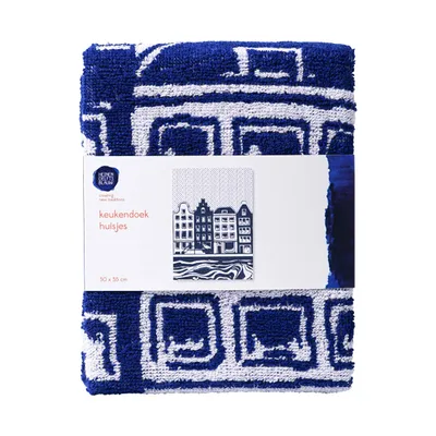 Image de Heinen Delfts Blauw - Torchon « Maisonnettes » (52 x 62 cm)