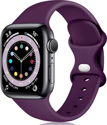 Produktbild von Strap-it Classic Silikonarmband passend für Apple Watch Serie 1/2/3/4/5/6/7/8/9/10/11/SE/Ultra (2) - Dunkelviolett - Größen: 44/45/46/49mm
