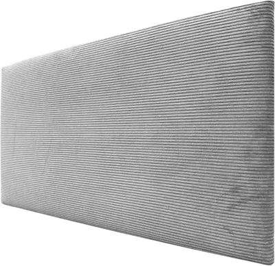 Productafbeelding van Hoofdeinde Corduroy - Gewatteerd hoofdbord - Slaapkamer Decoratie - Vlekbestendige stof - 90 x 50 cm - Grijs