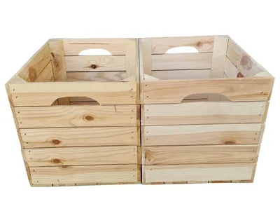 Produktbild von Holzkisten 2er mit Griffen passend zum Kallax Regal, Sehr stabile Aufbewahrungsbox