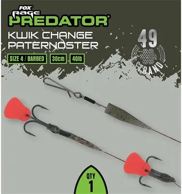 Obrázok produktu pre FOX Rage Predator Kwik Change Paternoster Trace 30 cm veľkosť 4 ostnatý 40 lb