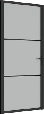 Produktbild von vidaXL Innentür 93x201,5 cm Schwarz Mattglas und Aluminium
