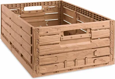 Produktbild von Klappbox Active Lock Holzdekor | HxBxT 21,8x40x60cm | Braun | 44,8 Liter | Kiste, Faltbox, Transportkiste, Obstkiste, Gemüsekiste