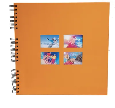 Produktbild von Exacompta 15117E Spiralfotoalbum MILANO 32x32 cm, 60 schwarze Seiten - Orange