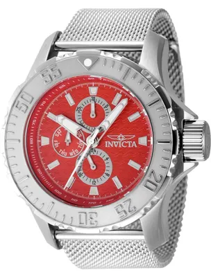 Immagine prodotto di Invicta Vintage 48013 Orologio da Uomo - Movimento al Quarzo - Acciaio Inossidabile con Quadrante Rosso - 49 mm